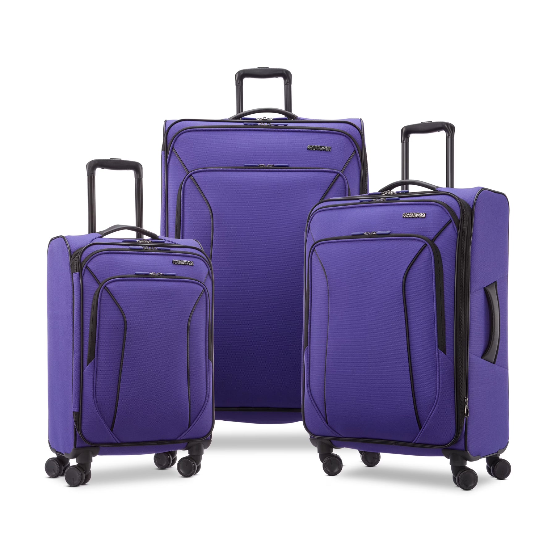 American Tourister X - Lite 3 - Piece Luggage Set with Spinner Wheels - Light Grey