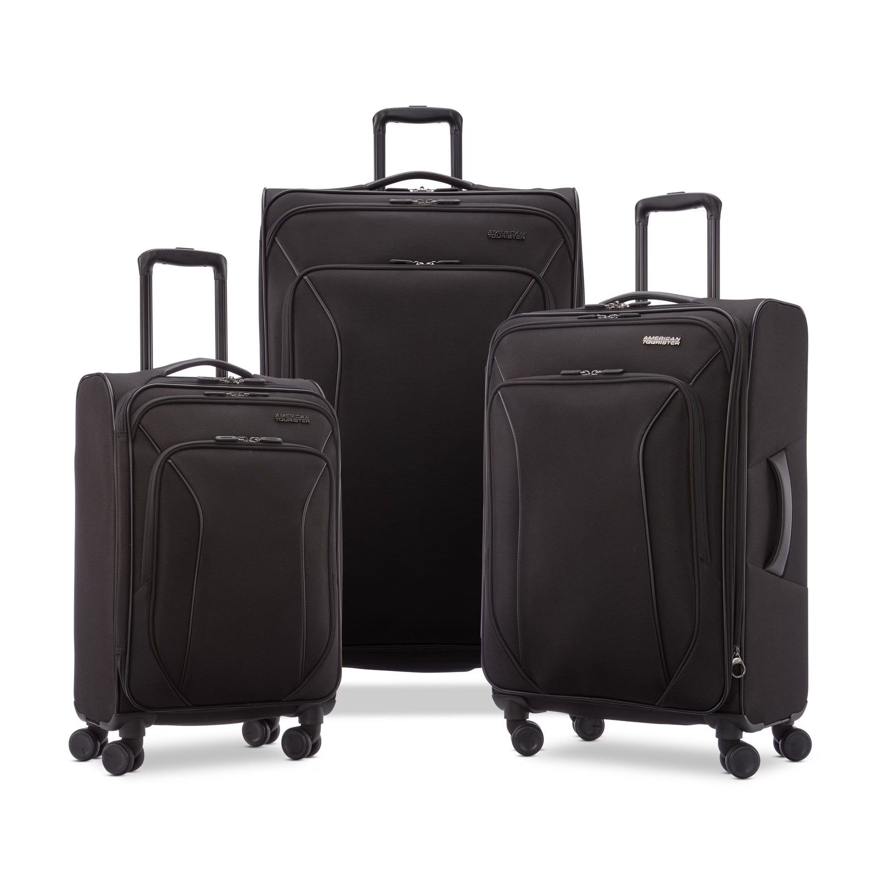American Tourister X - Lite 3 - Piece Luggage Set with Spinner Wheels - Light Grey