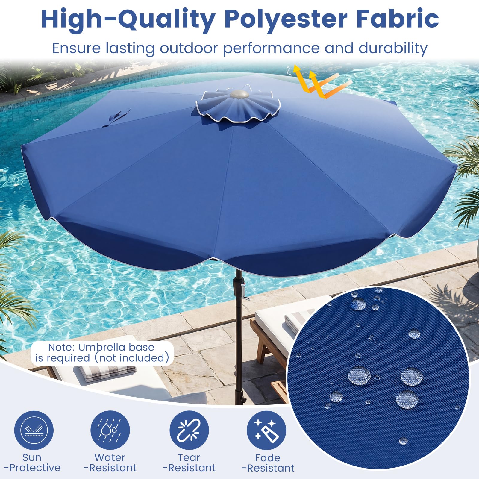 Tangkula 9 FT Patio Umbrella w/Crank Handle