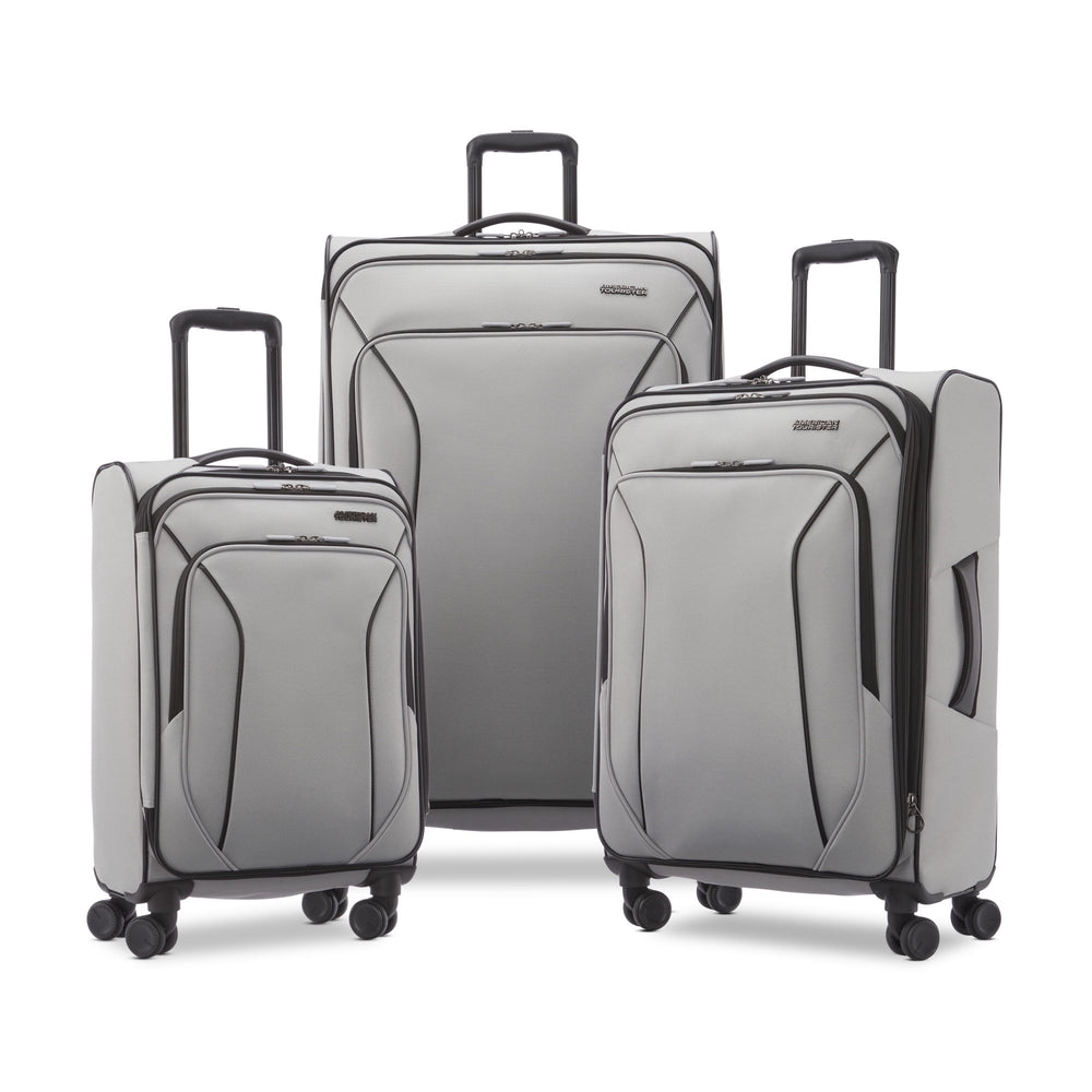 American Tourister X - Lite 3 - Piece Luggage Set with Spinner Wheels - Light Grey