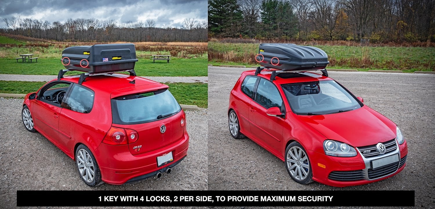JEGS 90098 Rooftop Cargo Carrier Luggage, 18 Cubic Ft, Waterproof