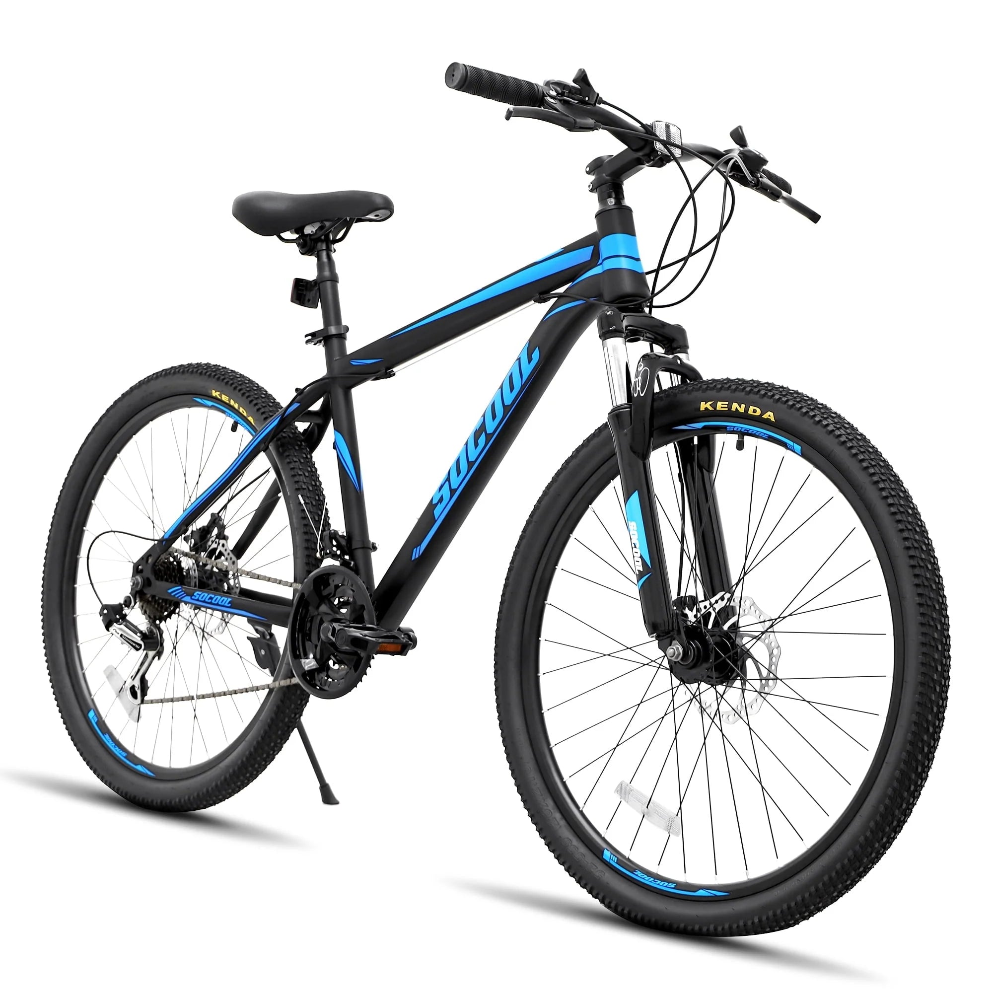 26 in Adult Mountain Bike, 21 Speeds Disc Brakes, 17" Frame and Dual Disc Brake MTB Bicycle for Men Women Adult, Black