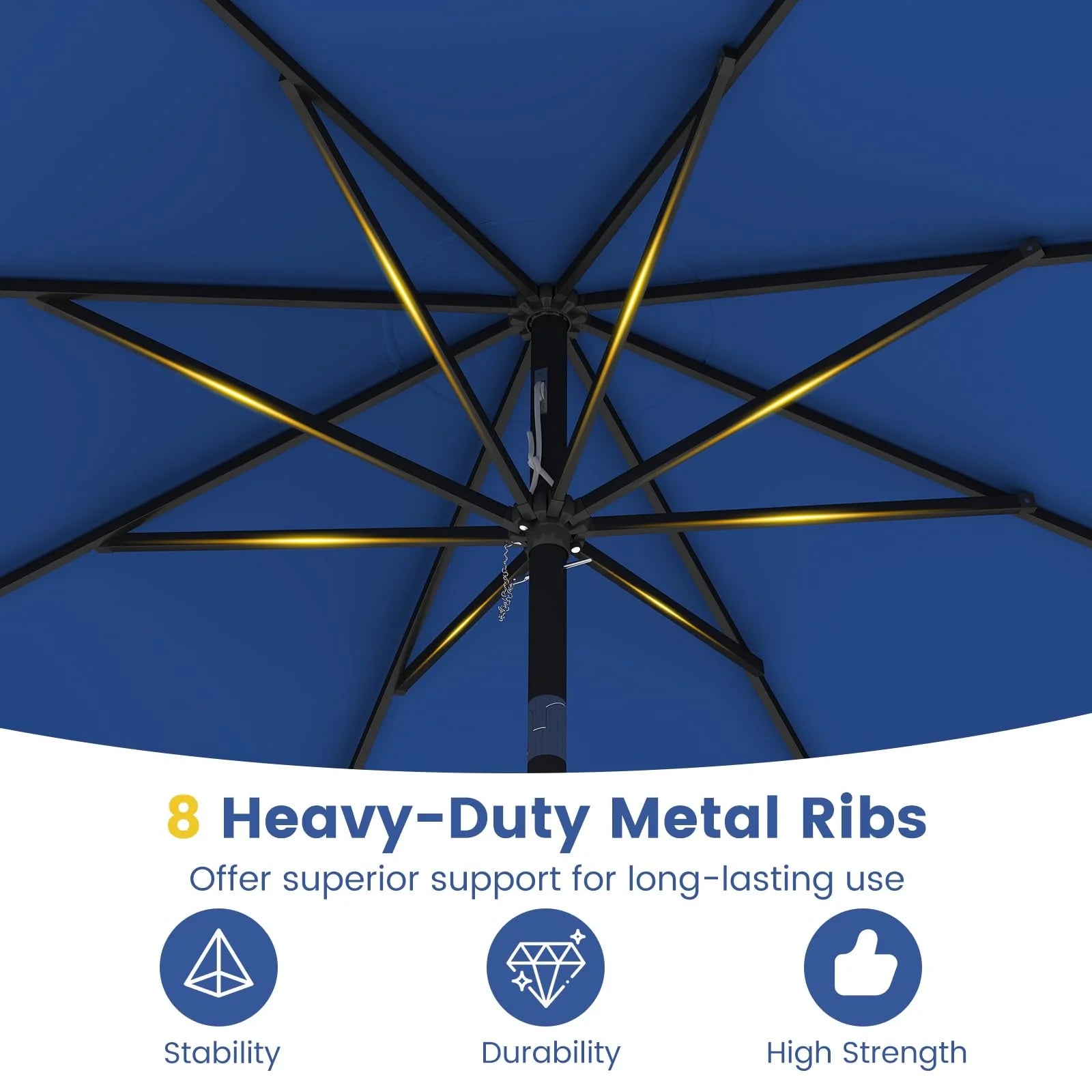 Tangkula 9 FT Patio Umbrella w/Crank Handle