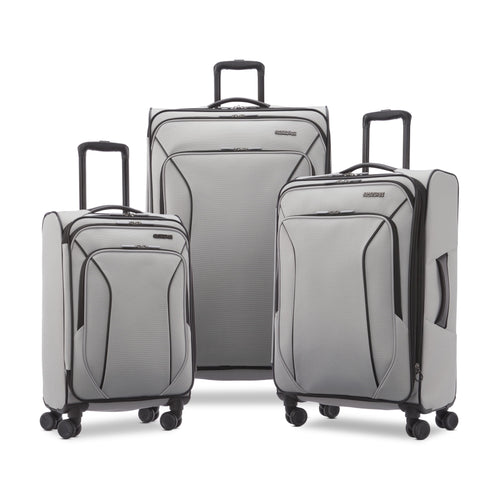 American Tourister X - Lite 3 - Piece Luggage Set with Spinner Wheels - Light Grey