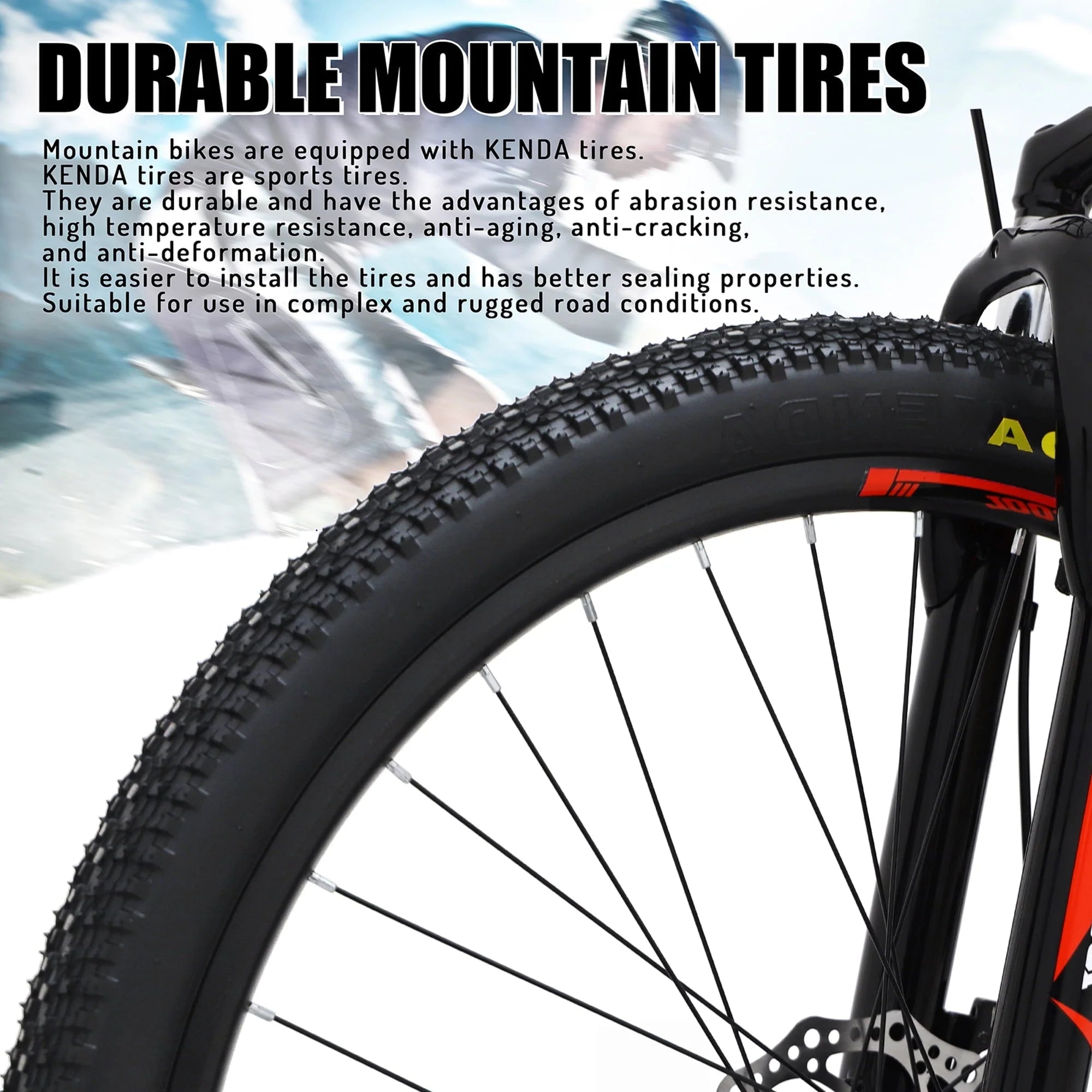 26 in Adult Mountain Bike, 21 Speeds Disc Brakes, 17" Frame and Dual Disc Brake MTB Bicycle for Men Women Adult, Black
